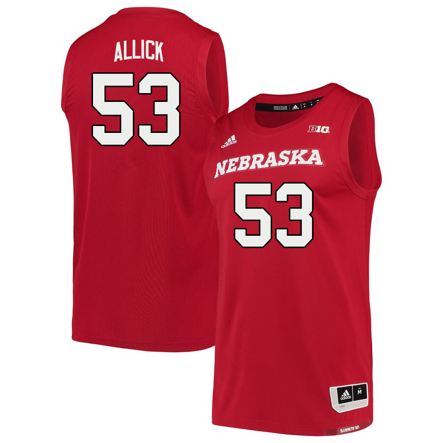Men #53 Josiah Allick Nebraska Cornhuskers College Basketball Jerseys Stitched Sale-Scarlet - Click Image to Close